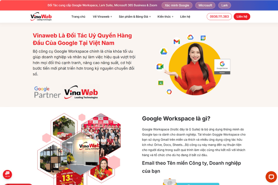 Vinaweb là Đại lý hàng đầu của Google tại thị trường Việt Nam